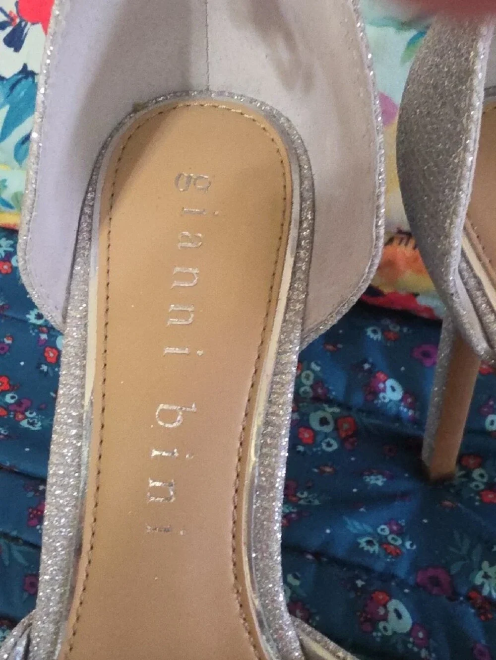 Gianni Bini Silver Glitter Platform Heels